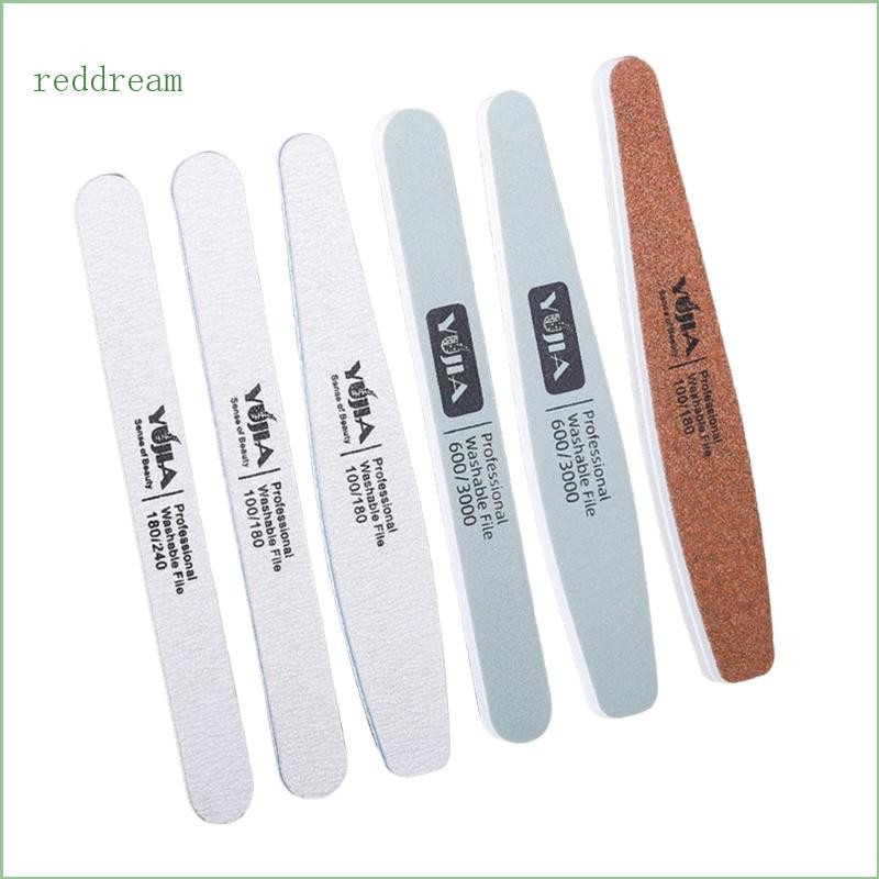REDD 6 ชิ้น Professional ตะไบเล็บสองด้าน Emery Board ทําเล็บมือเล็บเท้าเครื่องมือและเล็บแฟ้มบัฟเฟอร์แฟ้มแต่งเล็บ