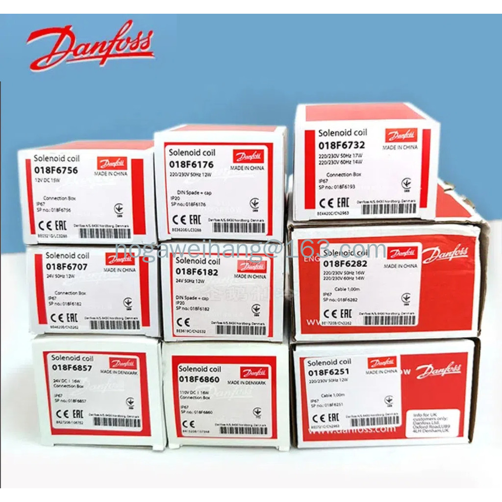 Danfoss คอยล์โซลินอยด์วาล์ว 018F6701/6176 DC/AC คอยล์แรงดันไฟฟ้า