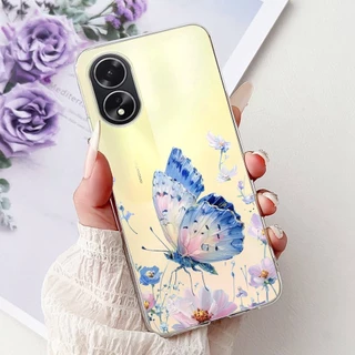 สําหรับ OPPO A18 A38 CPH2579 CPH2591 2025 Elegant Floral Cat เคสโทรศัพท์ OppoA18 A38 4G ซิลิโคนนุ่ม TPU กรณี