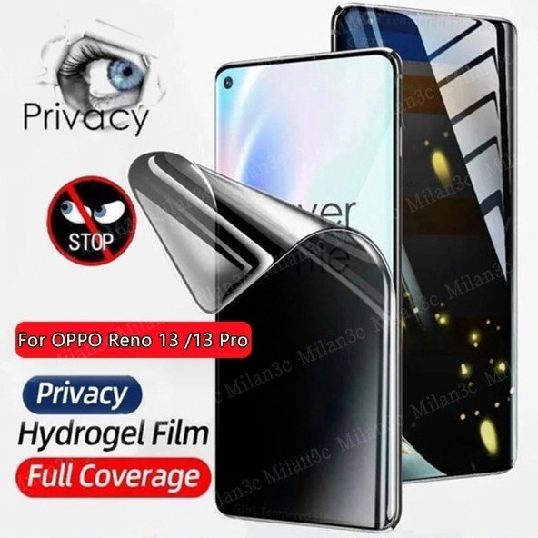 OPPO Reno 14 13 13F 5G Anti Spy Scratch Peeping Hydrogel ฟิล์มหน้าจอความเป็นส่วนตัว Soft OPPO Reno 13 14 Pro Protector ปฏิบัติ Sensitive ทนทาน Repairable Glare คลุมทั้งหมด