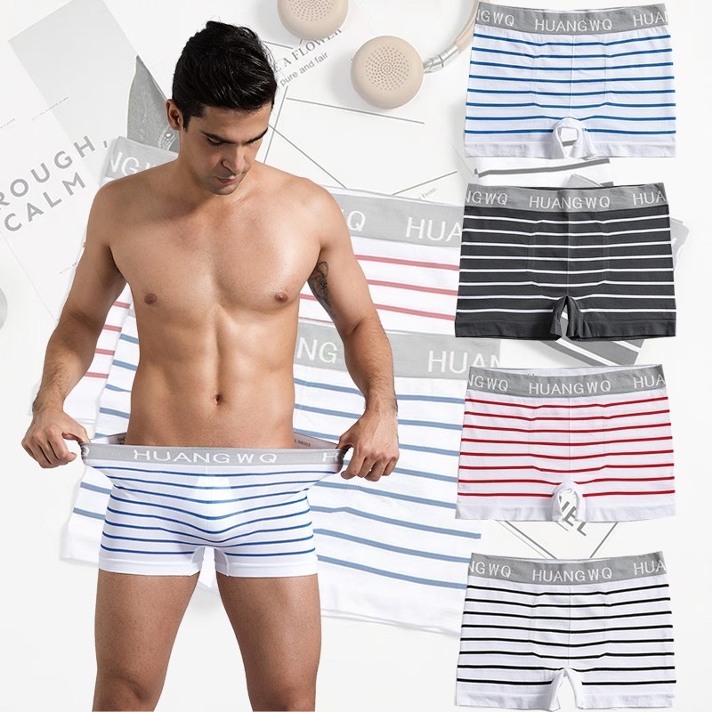 ZZ HOME01 กางเกงในชายลายใหญ่ เนื้อผ้านิ่มไม่มีความกระด้าง เบาบาง ใส่สบาย ไม่อึดอัด ฟรีไซส์ เอว 28-40นิ้ว