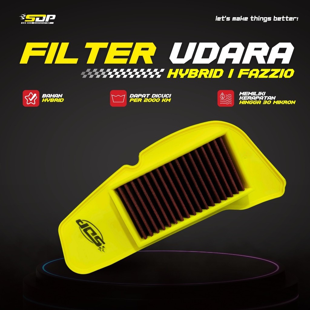 SDP HYBRID FAZIO - ไส้กรองอากาศไฮบริด ไส้กรองอากาศสแตนเลส Yamaha Fazzio Filano