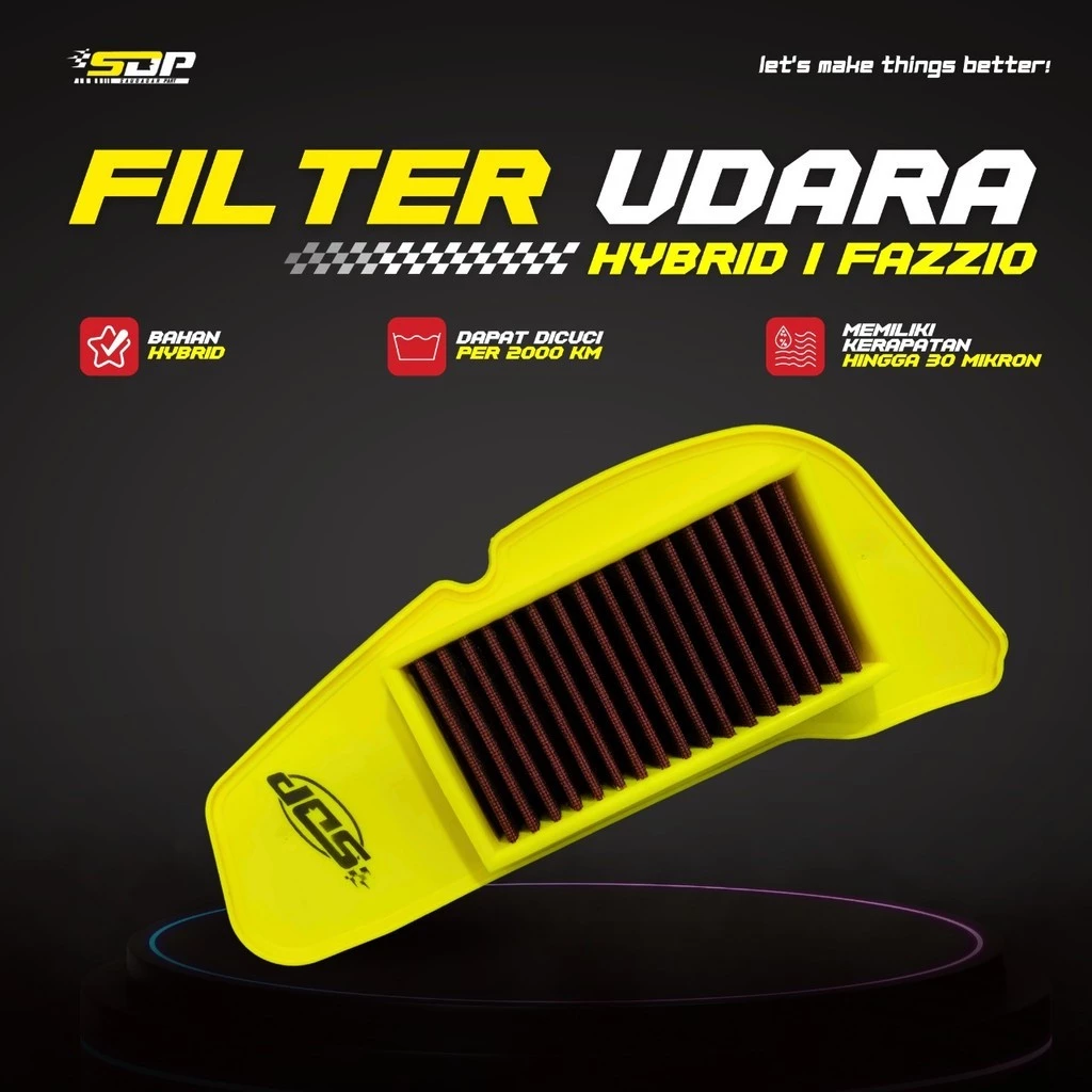 SDP HYBRID FAZIO - ไส้กรองอากาศไฮบริด ไส้กรองอากาศสแตนเลส Yamaha Fazzio Filano