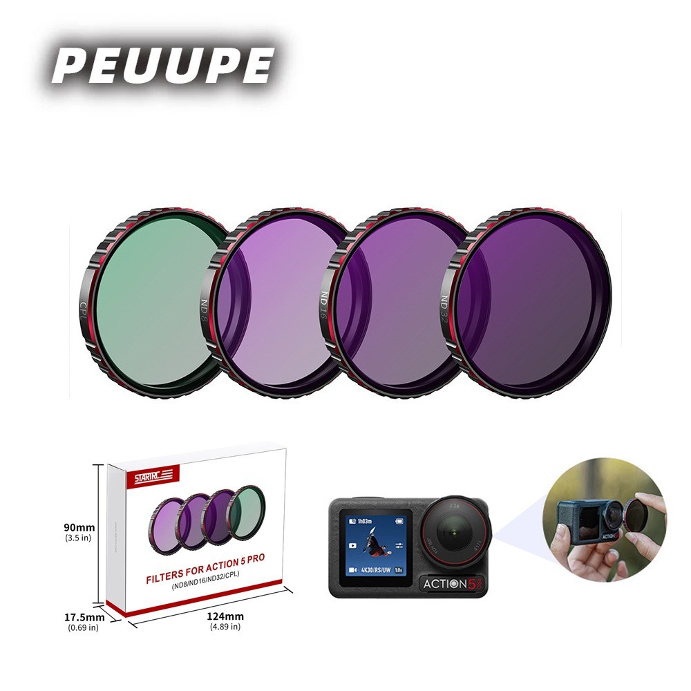 เหมาะสําหรับ DJI Action5pro กันน้ํากรอง Protector CPL Polarizer ND ND ชุดกรอง Action5pro กีฬากล้องเล