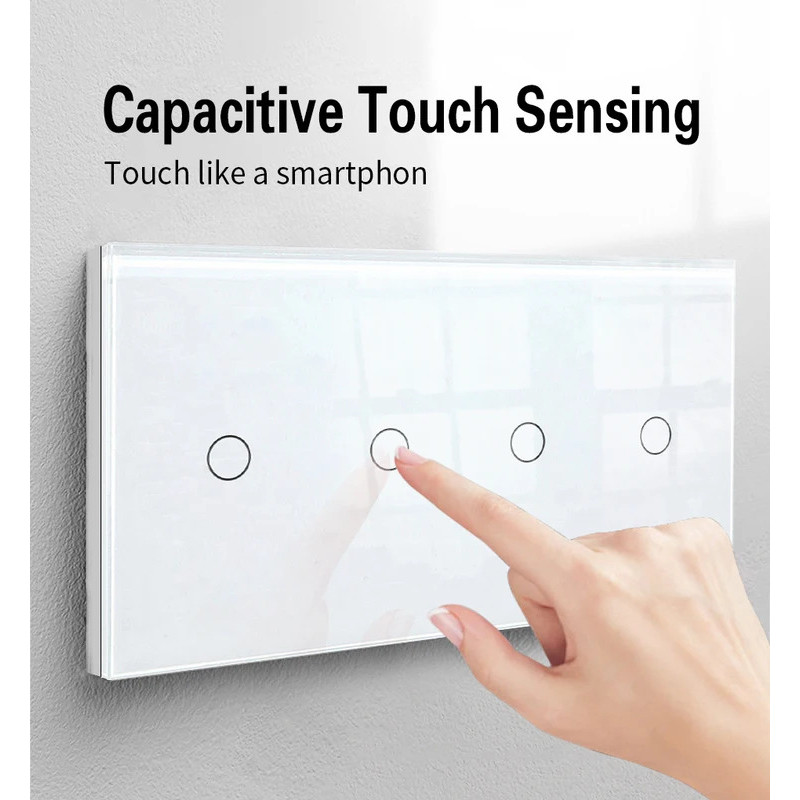 1gang 2gang 3gang 4gang 5gang 6gang 1way Touch Switch สวิตช์ผนังพร้อมไฟแสดงสถานะ Led Eu มาตรฐาน 220V