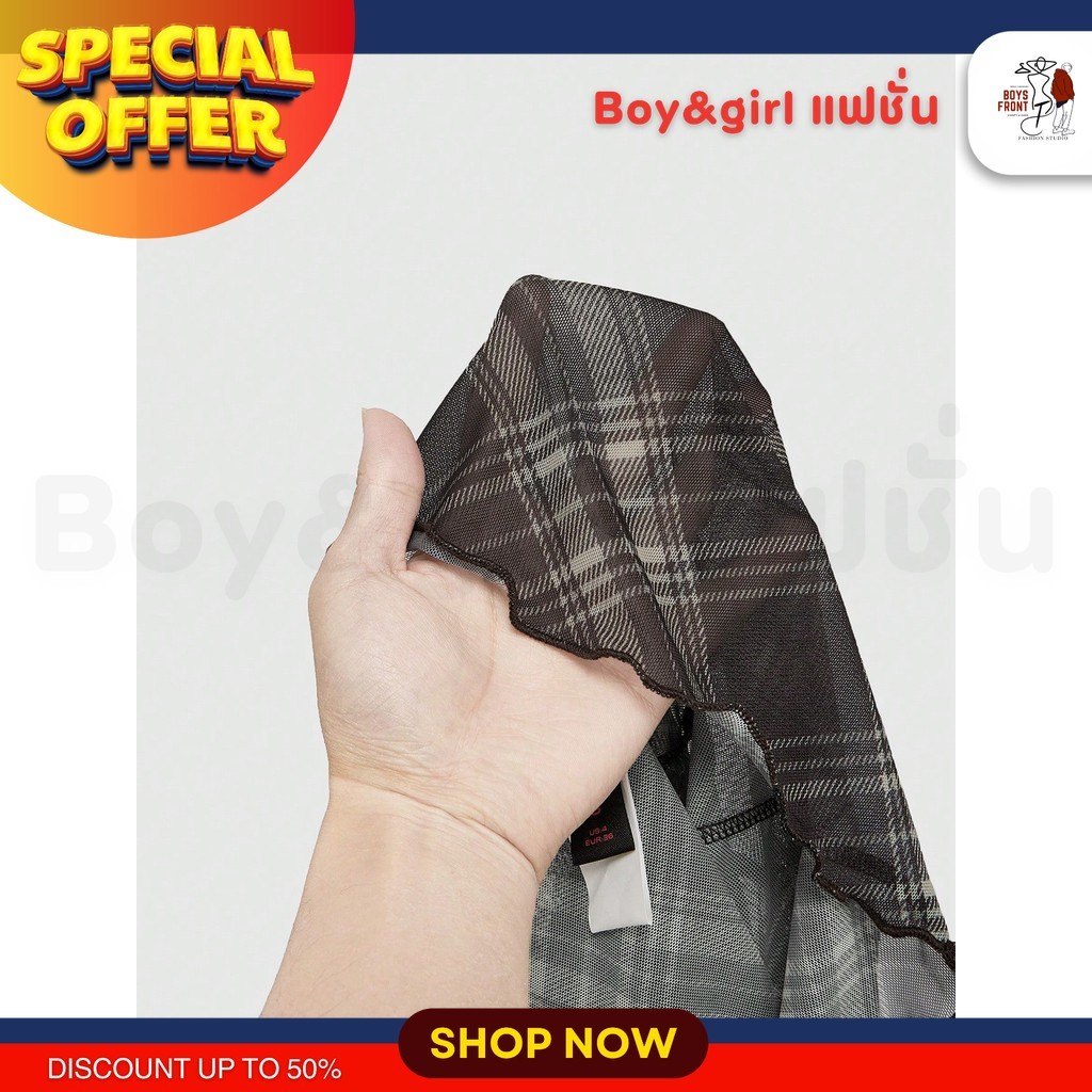 มาใหม่* เสื้อยืดเว้าชิ้นเดียวแบบลายสก๊อตดีไซน์คาเวิลในสไตล์ Y2K*สงกรานต์ คริสมาสต์ ปีใหม่ วาเลนไทน์ ตรุษจีน คอนเสิร์ต OA - รูปที่ 2