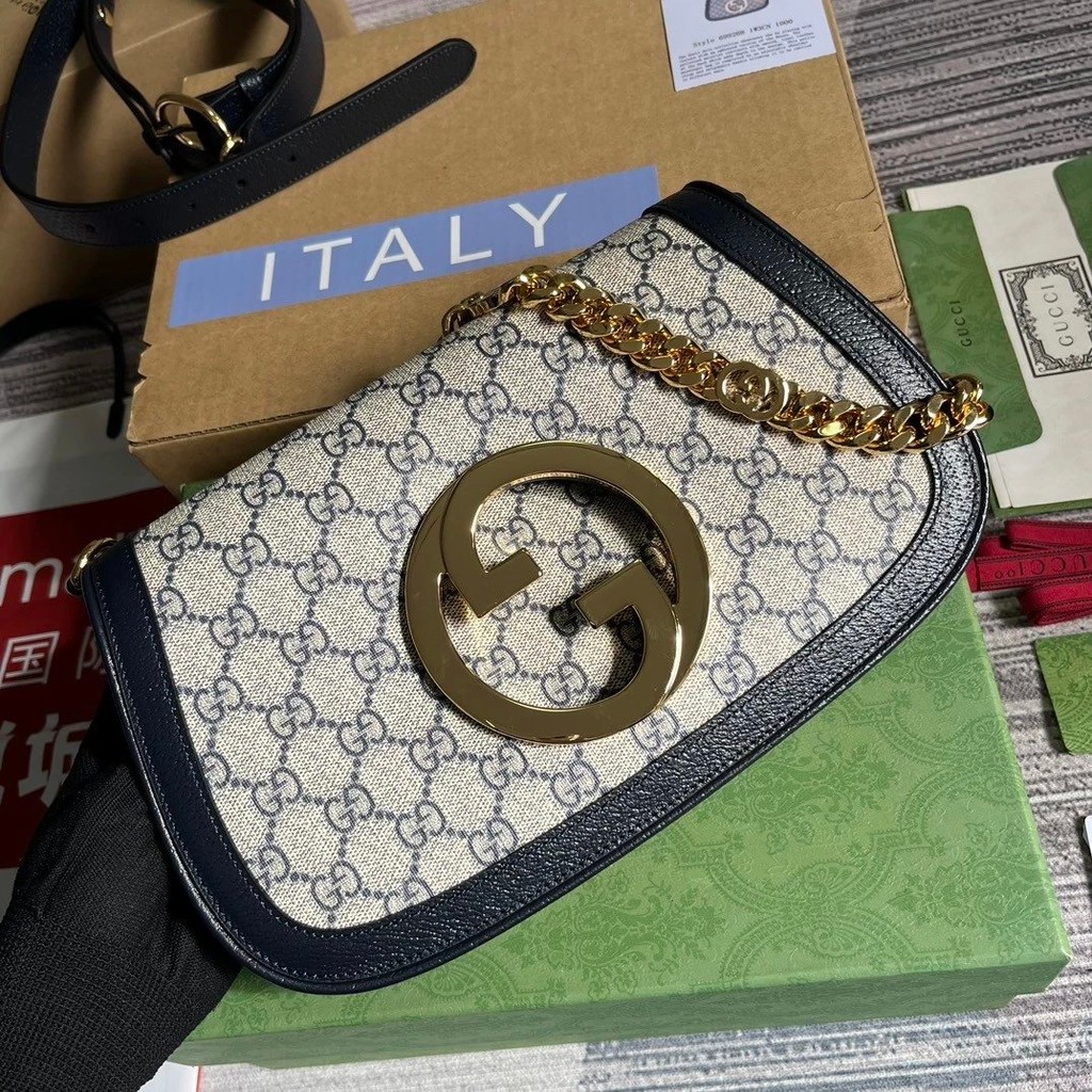วิดีโอ G หน้าแรก หนังแท้ คุณภาพระดับการซื้อ ** กระเป๋าสะพายข้างผู้หญิง Gucci รุ่นใหม่ 2023 รุ่น Blon