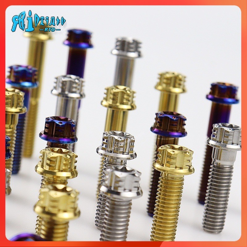 TC4/GR5 M6 titanium alloy Flange หัว Torx สกรูสลักเกลียว M6 รถจักรยานยนต์ titanium alloy M6 สกรู