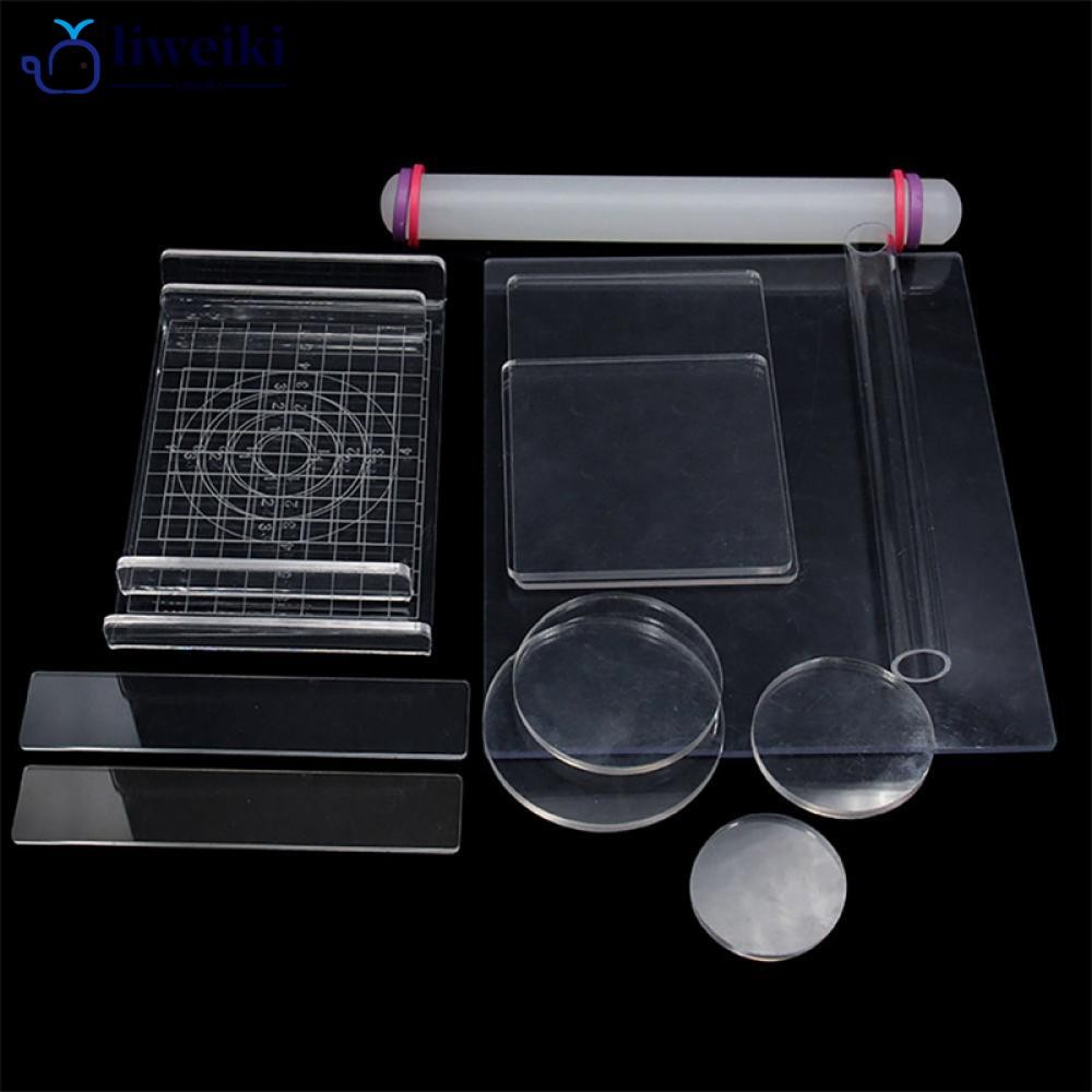 LIWEKI Clay การสร้างแบบจําลองเครื่องมือโคลนกดแผ่นอะคริลิคใสรอบหลอด Roller Soft Plasticine Polymer Ru
