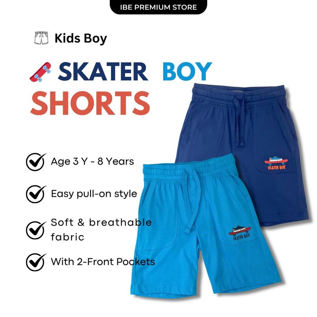OVS Kids Boy Skater Boy Kids Shorts มีกระเป๋า 2 ข้าง (อายุ 3 ขวบ ถึง 8 ขวบ)
