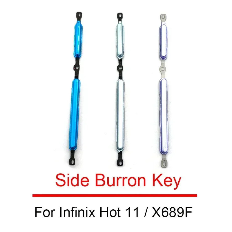 สําหรับ Infinix Hot 10 Play X688 11 X689F 12i 20i X665 ด้านข้างสวิทช์ปุ่มปรับระดับเสียงเปลี่ยนซ่อม