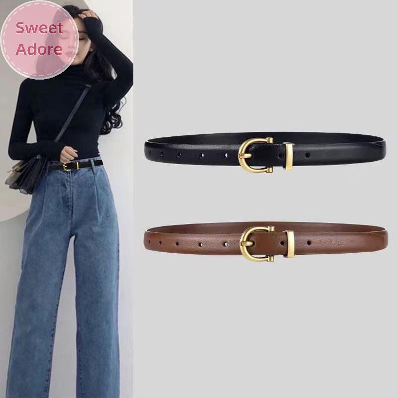 SweetAdore Luxury Designer เข็มขัดผู้หญิงหนังหญิงแฟชั่นเข็มขัดโลหะหัวเข็มขัดแนวโน้มคุณภาพสูง TH