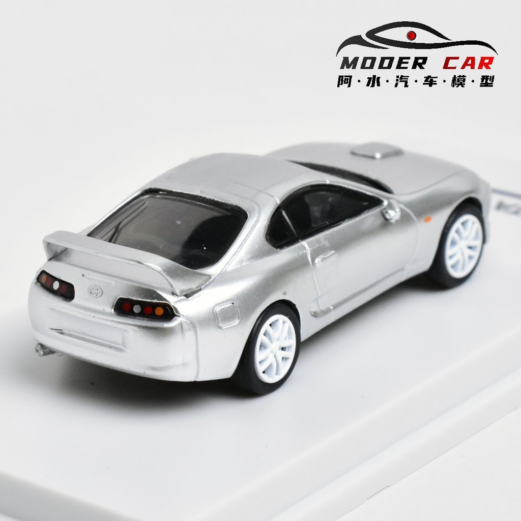 พร้อมสต็อก Fast Shipping BBS 1: 64 Toyota Toyota Supra A80 Supra JZA80 Silver Alloy Car Model
