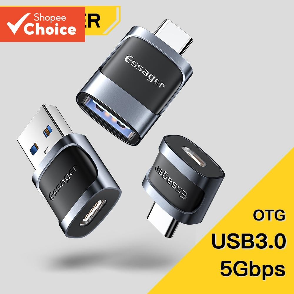 Essager USB To TYPE C Mirco To TYPE C USB C เป็น USB OTG Converter คอมพิวเตอร์ ABS สําหรับ Android P