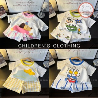 เสื้อผ้าเด็ก ชุดลำลองเด็ก ชุดอยู่บ้านใส่สบาย เสื้อแขนสั้น+กา…