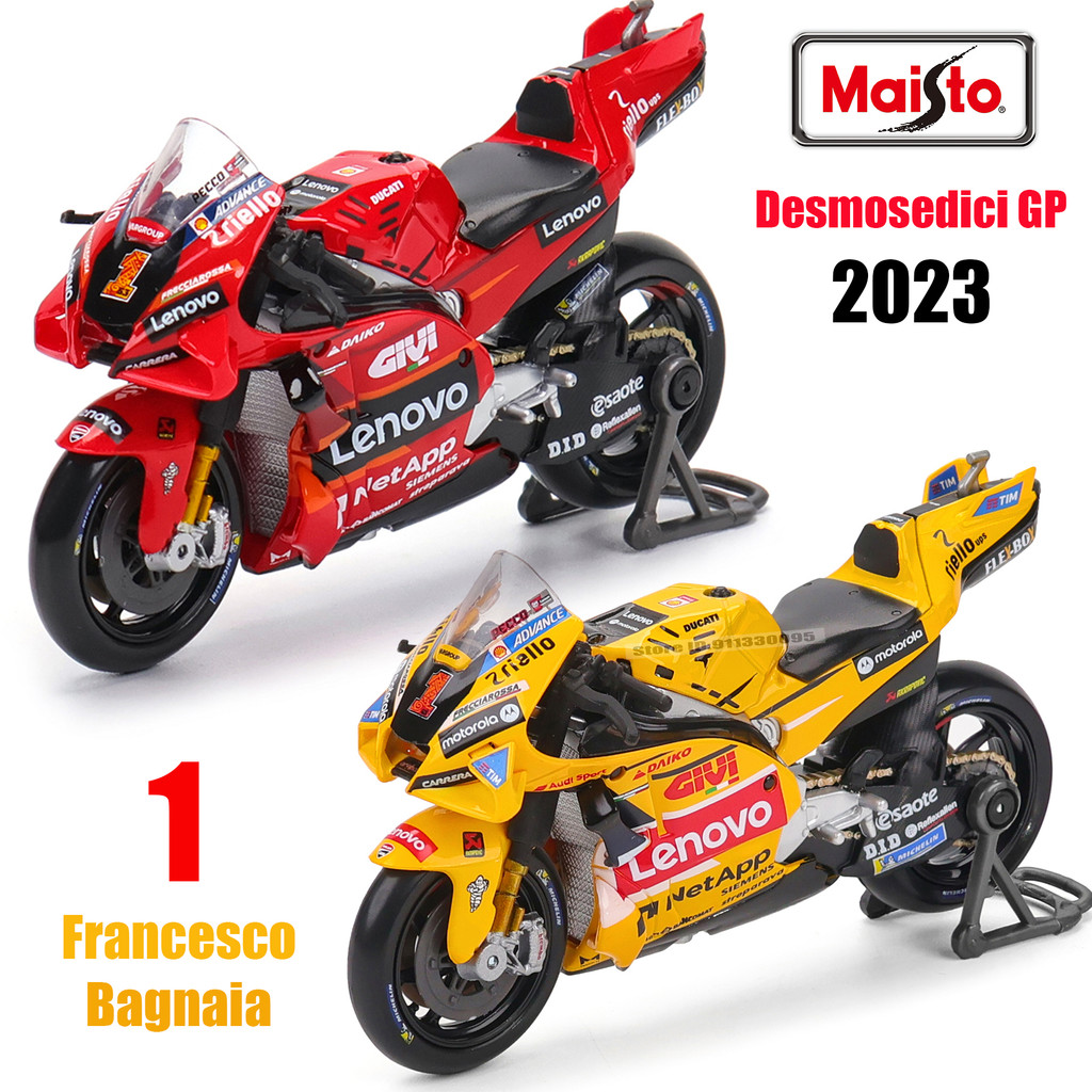 Maisto 1:18 2023 Ducati Champion MotoGP โลหะผสมรถจักรยานยนต์รุ่น static รถของเล่นคอลเลกชันของขวัญ