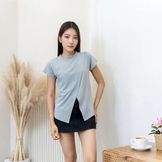 เสื้อให้นมบุตรลายเรียบ ผ้าฝ้ายแท้ สำหรับออกนอกบ้าน