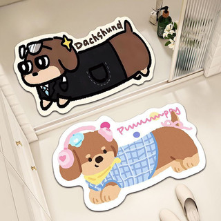 พรมปูพื้น ดัชชุนด์ เช็ดเท้า ห้องน้ํา กันลื่น ดูดซับน้ำได้ดี 40x60cm น่ารัก ตกแต่งห้องนอน 3สีให้เลือก