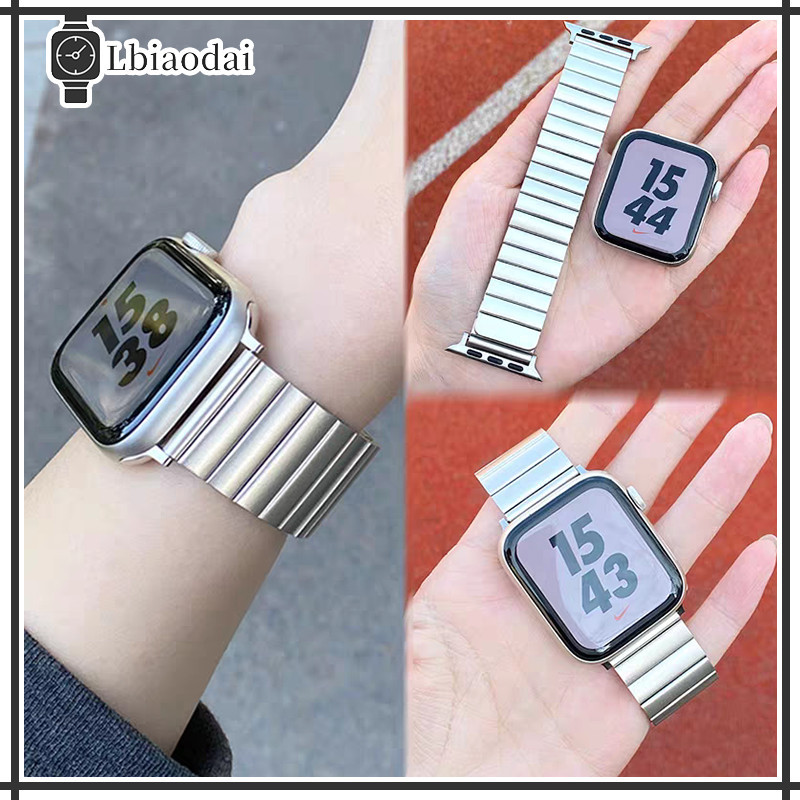 โลหะสแตนเลสเหล็กแม่เหล็ก สายรัด for Apple Watch Iwatch Ultra 2 Series 10 9 8 7 6 5 4 3 2 1 SE 49มม 46 45 38 44 41 42มม