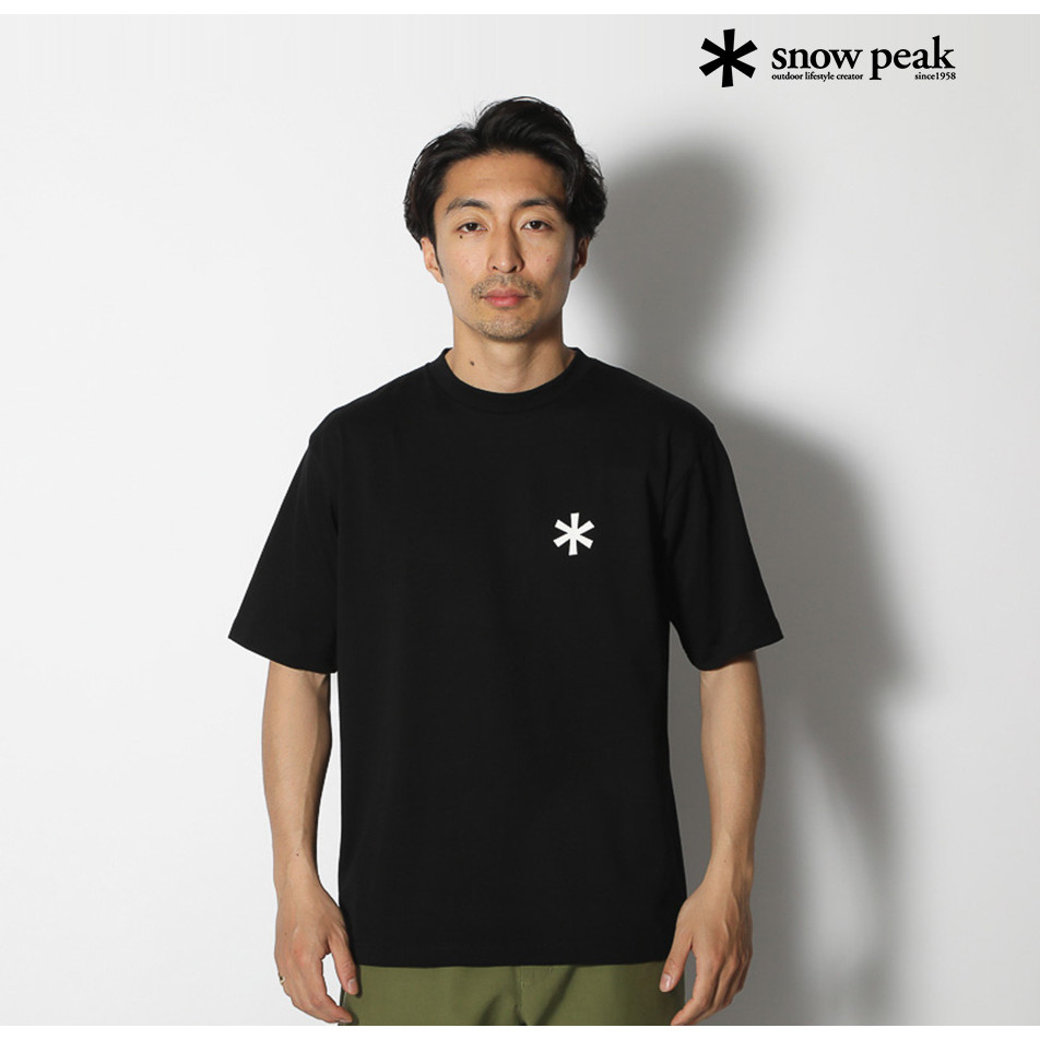 Snowpeak เสื้อยืดโลโก้พิมพ์ลายย้อนยุคสำหรับผู้ชายและผู้หญิง ฤดูร้อนแขนสั้น 100%