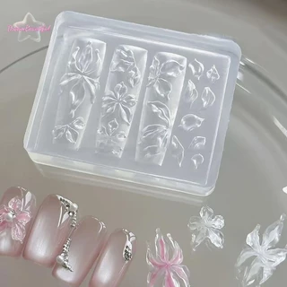 <DBFl-t> 1 ชิ้น Lily ดอกไม้ Sea Conch Coral ปลาดาว 3D อะคริลิคเล็บแม่พิมพ์ตกแต่งเล็บ DIY ซิลิโคนเล็บแม่พิมพ์แม่พิมพ์ใหม่