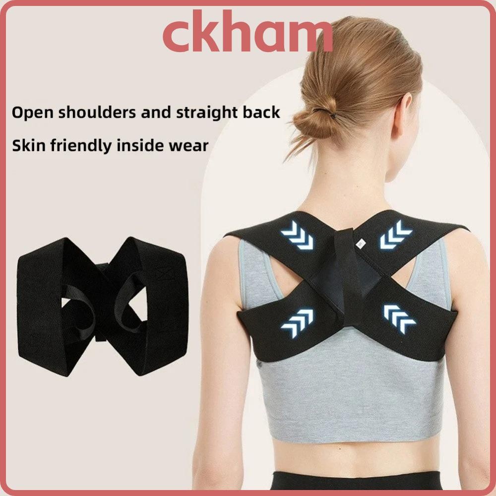 CKHAM เข็มขัดปรับท่าทางสำหรับผู้ใหญ่ รองรับกระดูกสันหลังและไหล่ ป้องกันหลังค่อม แบบพกพา