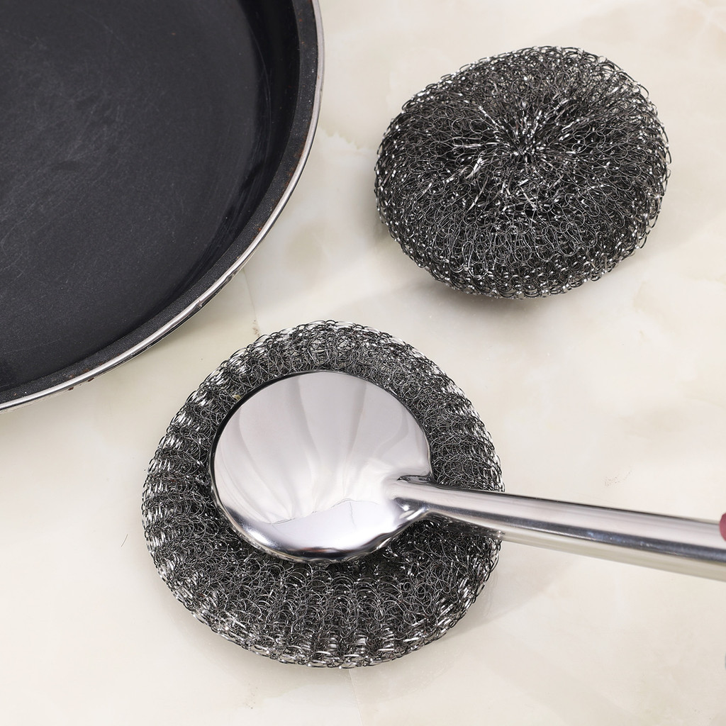 ทนทานใช้งานง่ายสแตนเลสไม่ขูดแปรงทําความสะอาด-ด้ามยาวสั้นครัวหม้อลูกลวดแปรงเครื่องมือ - รูปที่ 6