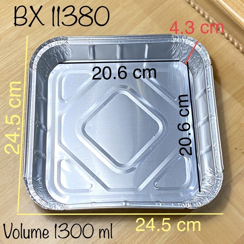 ถ้วยอลูมิเนียมฟอยล์ BX 11380 ไม่มีฝาปิด / Alufoil 24x24 ซม. / ถาดอลูมิเนียมฟอยล์ 24 x 24 ซม. / ถาด A