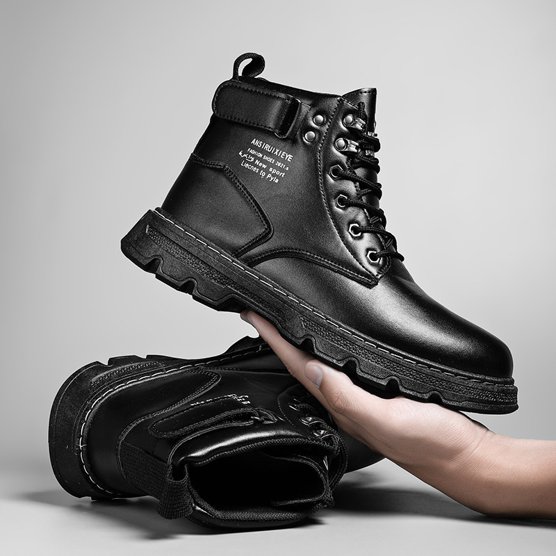 SOVOB รองเท้าบูทแฟชั่นผู้ชายสีดําขนาด 39-44 - รูปที่ 5