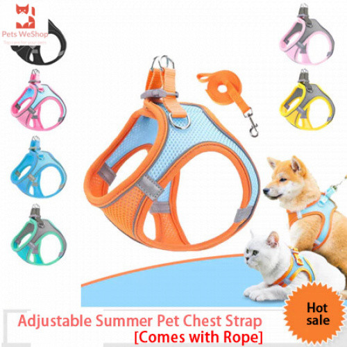 ฤดูร้อนแมวและสุนัขบริการให้ซัพพลายเออร์ระบายอากาศตาข่ายวัสดุฟรีสายจูงออกบริการให้มีการป้องกันหน้าอกกับการแตกหัก