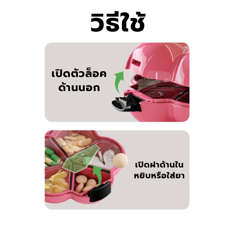 กล่องใส่ยา กล่องยาแบบพกพาขนาดเล็กมัลติฟังก์ชั่น กล่องจัดระเบียบโดปามีนพร้อมตัวแบ่ง กล่องเครื่อง กล่องใส่ยาแบบพกพา - รูปที่ 3