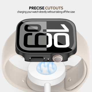 ปกกระจกนิรภัย PC กรณีแข็ง for IWatch Apple Watch Ultra/SE 3 2 Series 11 10 9 8 7 6 5 4 3 49mm 46mm 45 41mm 42 38mm 40mm