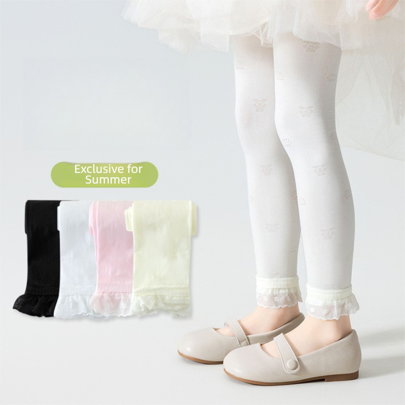 สาวลูกไม้ Pantyhose สาวน้ําหนักเบา Pantyhose ฤดูร้อนสาวกางเกงขายาว