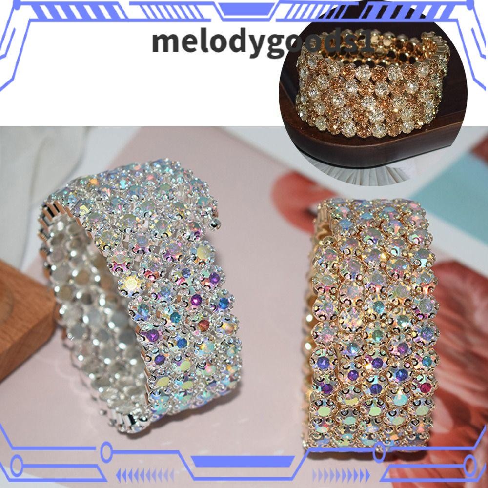 MELODYGOODS1 สร้อยข้อมือคริสตัลสําหรับผู้หญิง Rhinestone Hot งานแต่งงานกําไลข้อมือ