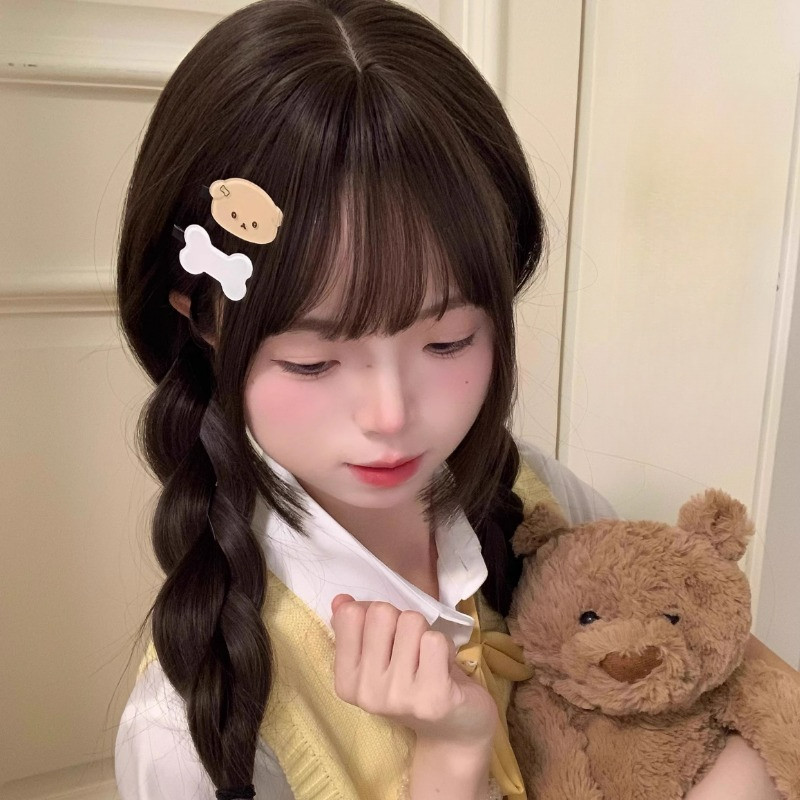 การ์ตูนลูกสุนัขสุนัขหมีกิ๊บคลิปด้านข้างเรียบคลิปเครื่องประดับผม