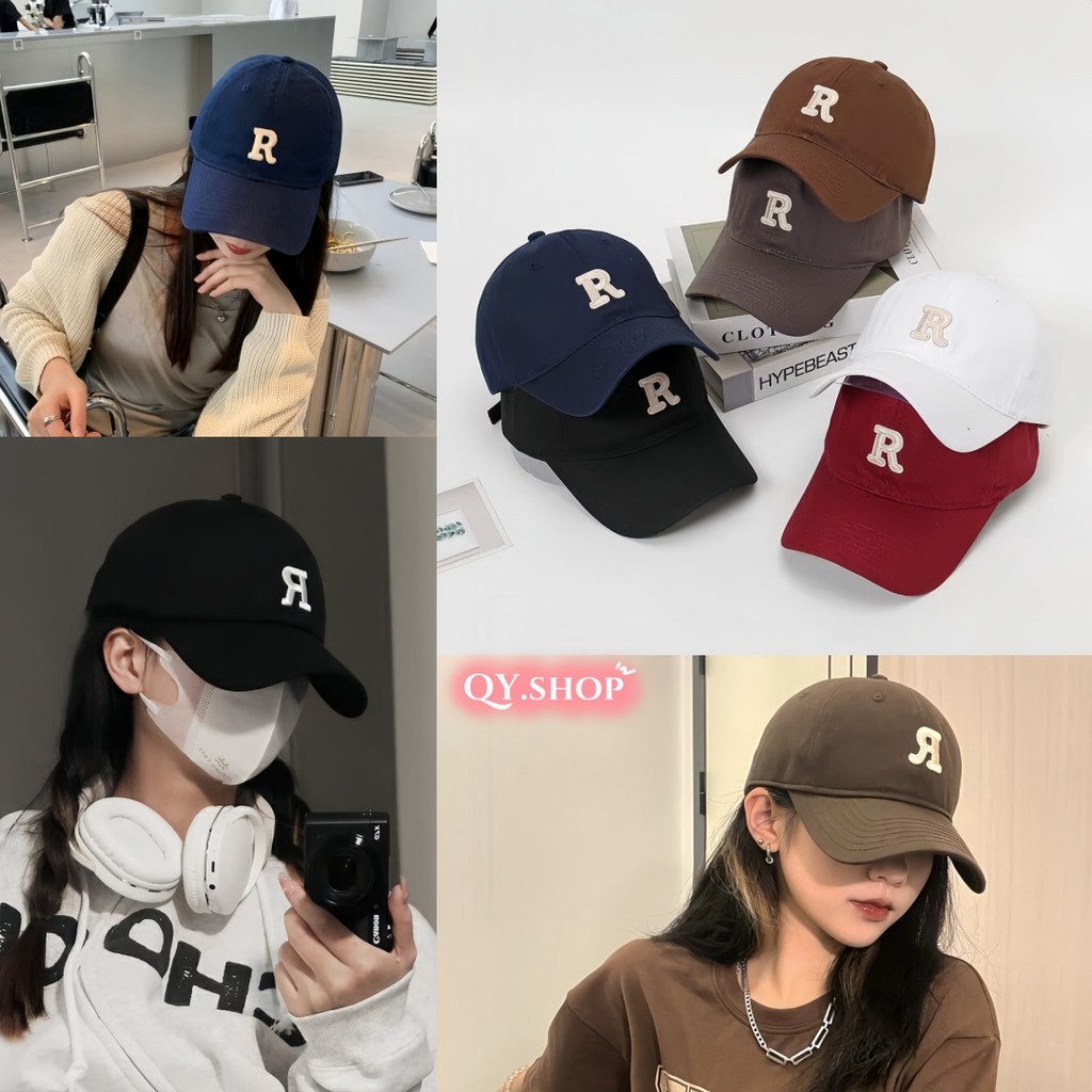 QY.Shop⭐️ พร้อมส่ง เกาหลีแฟชั่นผ้าฝ้ายปักตัวอักษรเบสบอลหมวกส่าห คาวาอี้มาก รับผู้หญิงผู้ชายคุณภาพสูงไหม่ "MK-4"