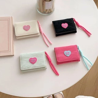 Halo studio พร้อมส่ง🔥กระเป๋าสตางค์ผู้หญิงน่ารักหวานๆ สไตล์อินส์เวอร์ชั่นเกาหลีพร้อมช่องใส่บัตรหลายใบคุณภาพสูง
