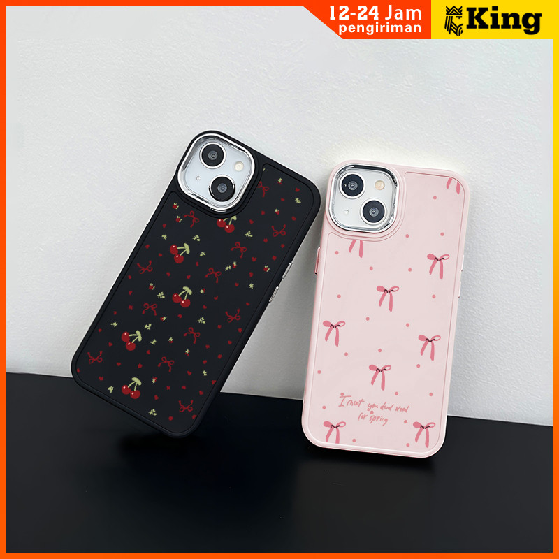 เมราห์ สําหรับ ไอโฟน 16 มือโปร กรณี 15 11 12 13 14 โบว์สีชมพูปรับเป็นแถว เรียบง่ายและเบาไฟฟ้าโทรศัพท