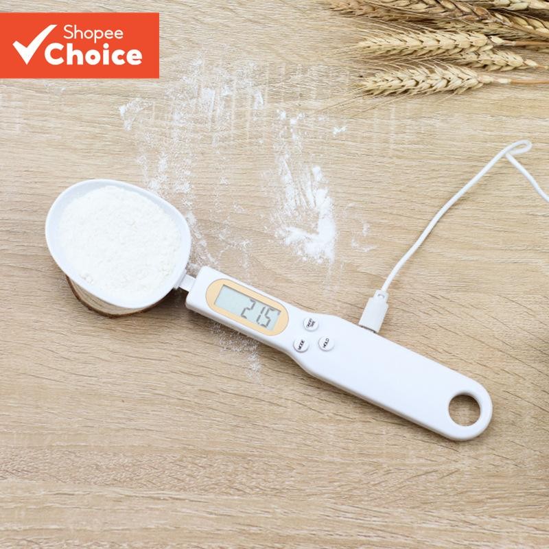 USB Ch arging เครื่องชั่งอาหารช้อน Digital Kitchen Scale ความแม่นยําสูงขนาดเล็กพร้อมฟังก์ชั่น Tare การชั่งน้ําหนักและวัดของเหลวแห้ง Ingredient ชานมแป้งยา 500g(0.1g)