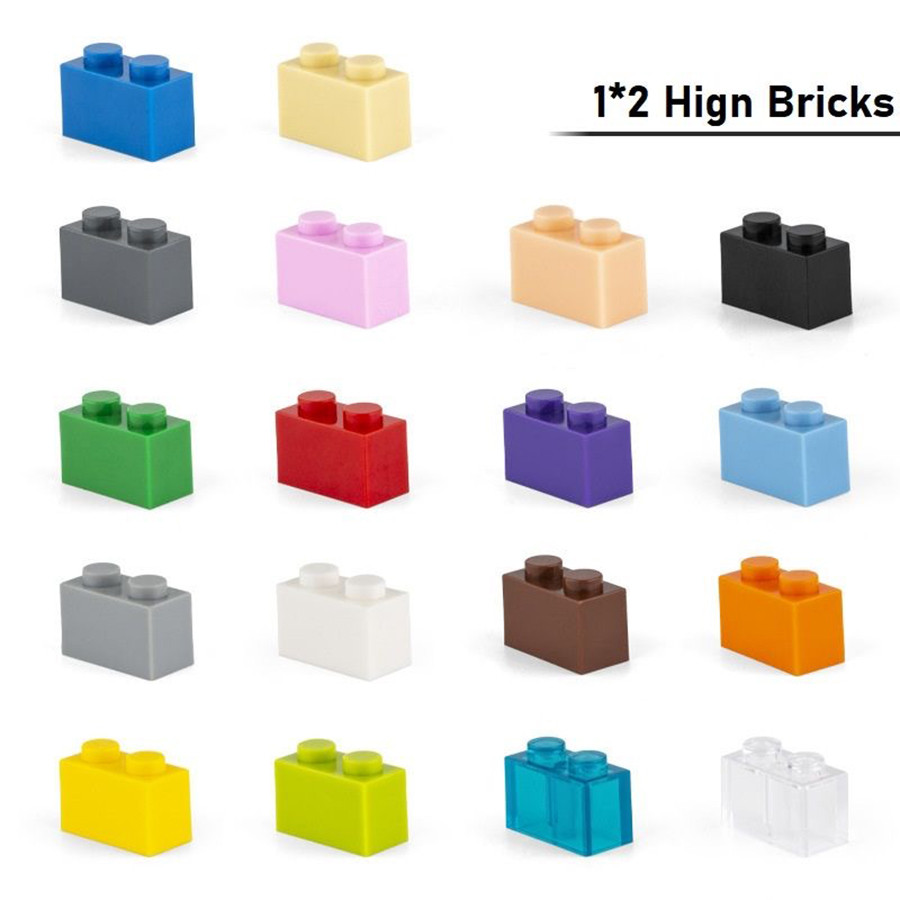 40PCS หนา 1x2 จุดอิฐ DIY Building Blocks ตัวเลขการศึกษา Creative ขนาดใช้งานร่วมกับ 3004 ABS ของเล่นเด็ก