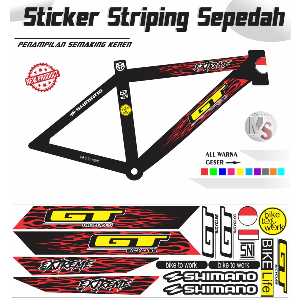 ชุดสติ๊กเกอร์จักรยาน Striping Bike GT EXTREME STYLE Y57 POLET