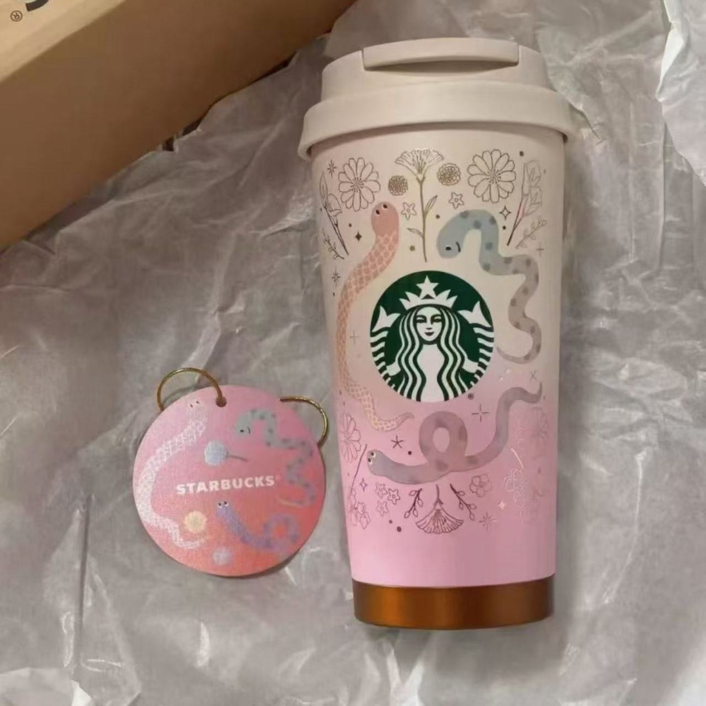 แก้วเก็บความร้อนสไตล์อเมริกันของสตาร์บัคส์พร้อมหลอด ติดรถยนต์ แก้วน้ำสแตนเลส 316 รูปลักษณ์สูง หลอด ฝาแก้วกาแฟสแตนเลส