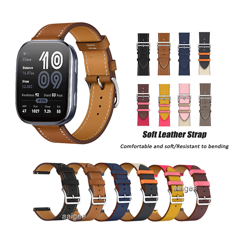 สายหนังหรูหราขนาด 22 มม. สําหรับ Huami Amazfit Bip 6 / 5 / 5 Unity