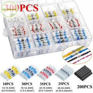 HDMM 300PCS กันน้ําบัดกรีขั้วต่อสายไฟและความร้อนหดก้น Crimp Connectors TH