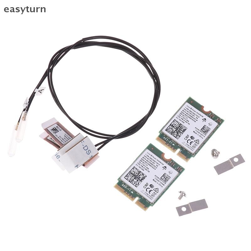 Easyturn 9560NGW การ์ด WiFi + เสาอากาศ 1733Mbps ไร้สาย AC 9560 Dual Band 2.4G/5G BT 5.0 802.11Ac M.2