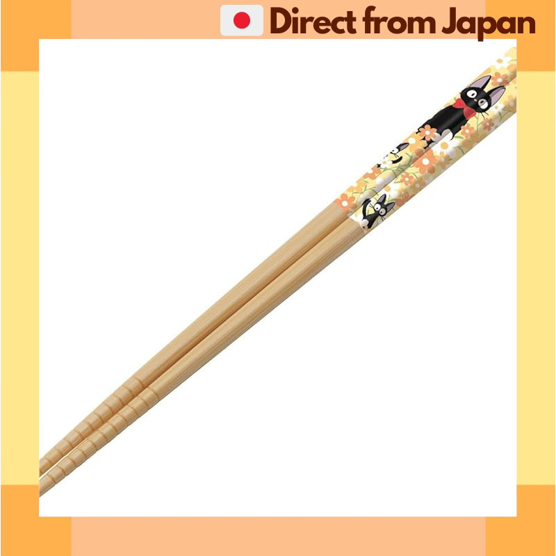 [Kiki's Delivery Service] Skater Bamboo Chopsticks 21cm with Jiji & Floral Design [Japan Shipped]