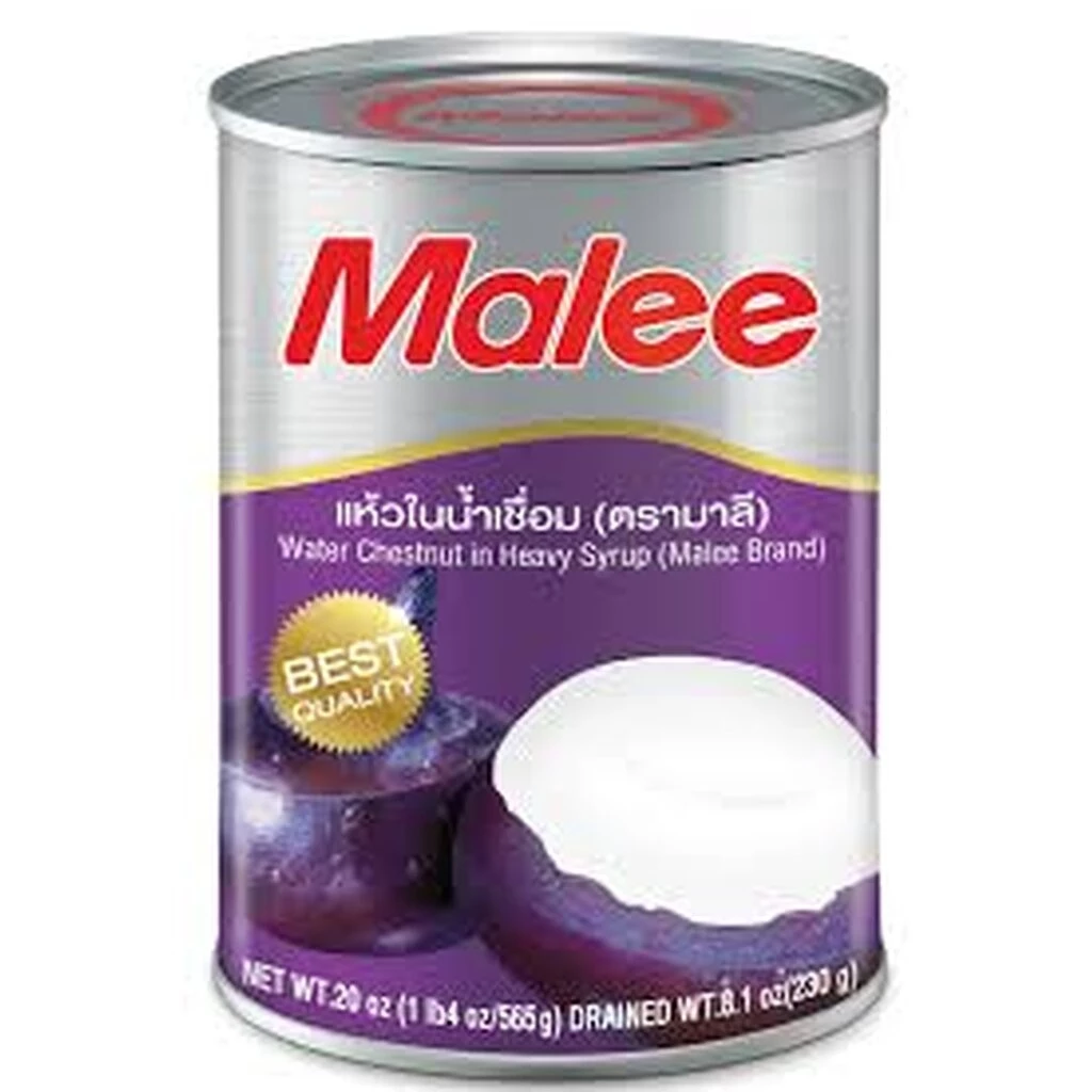 แห้วในน้ำเชื่อม ตรา มาลี Malee Water Chestnut in Heavy Syrup 20 ออนซ์ (07-7648)
