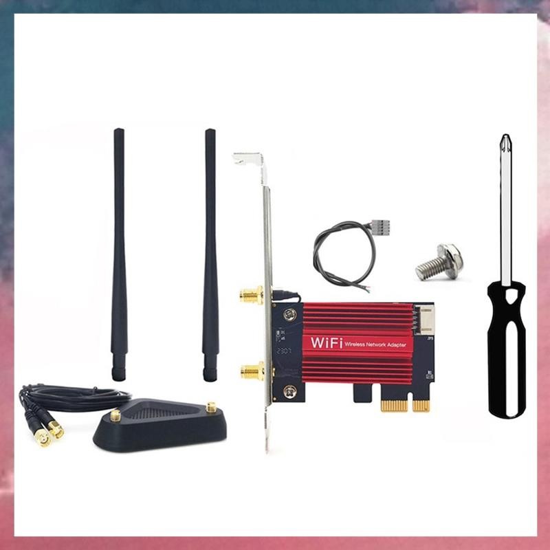WiFi 7 BE200 Pro Pcie อะแดปเตอร์เครือข่ายไร้สาย + เสาอากาศ 8DB BT5.4 Tri Band 2.4G/5G/6GHz BE200 การ