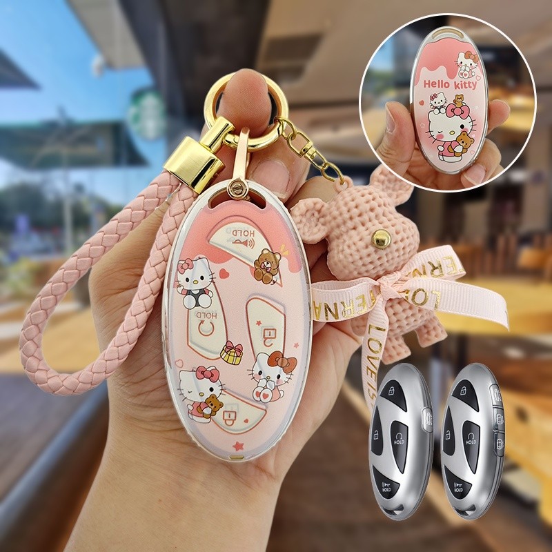[โปรโมชั่น] พวงกุญแจTPU Hyundai Sonata (DN8) staria 2024 santafe 2025 เคสกุญแจรถยนต์ เคสกุญแจรีโมทรถยนต์