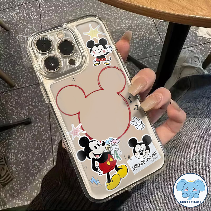 เคสลายการ์ตูนมิกกี้เมาส์สีดำสุดฮา เข้ากันได้กับ IPhone 15 13 16 11 12 14 Pro Max 8Plus XS X XR Max 7 8 16 14 Plus SE2020 - รูปที่ 5